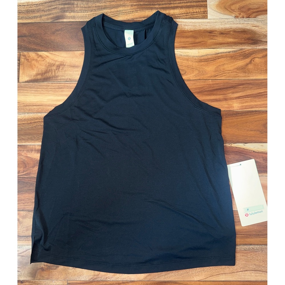 Lululemon Ultralight Hip-Length Tank Top Black Racerback Mesh Size 4
